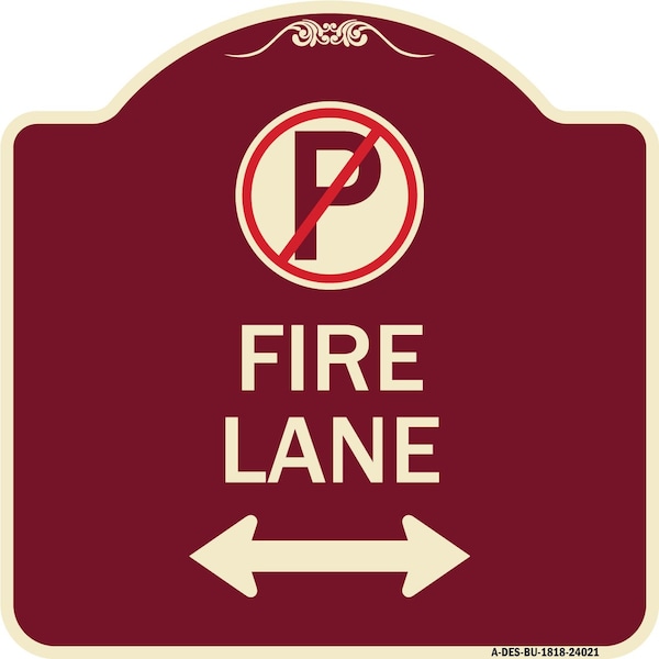 Signmission Fire Lane Heavy-Gauge Aluminum Architectural Sign, 18" x 18", BU-1818-24021 A-DES-BU-1818-24021 - main